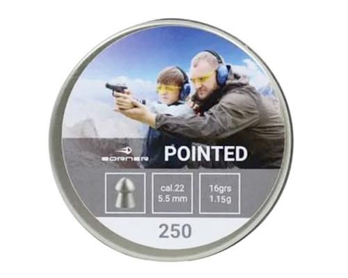 Пневматические пули Borner Pointed 5,5 мм, 1,15 грамм, 250 штук