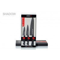 Набор из 3 ножей "Samura SHADOW" с покрытием Black-coating (11,23, 85) Набор из 3 ножей "Samura SHADOW" с покрытием Black-coating (11,23, 85)